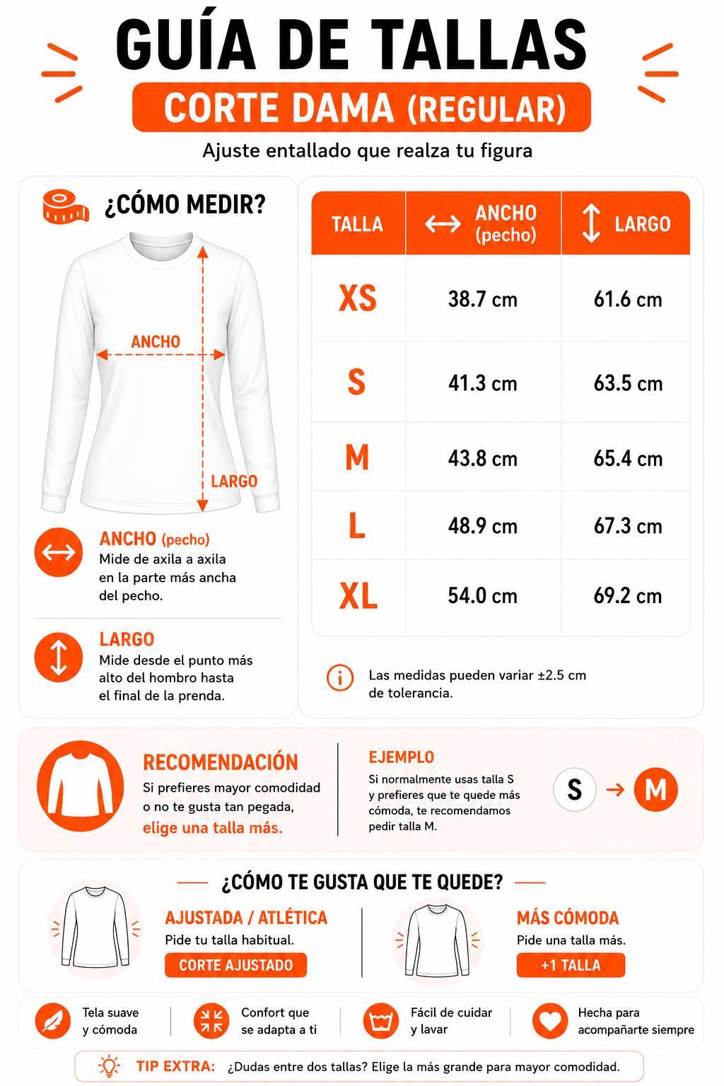 Playera Deportiva Cuello Redondo Manga Larga Dama (Rojo)