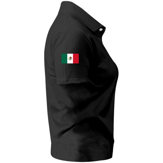 Playera Deportiva Tipo Polo Manga Corta Dama (Negro)