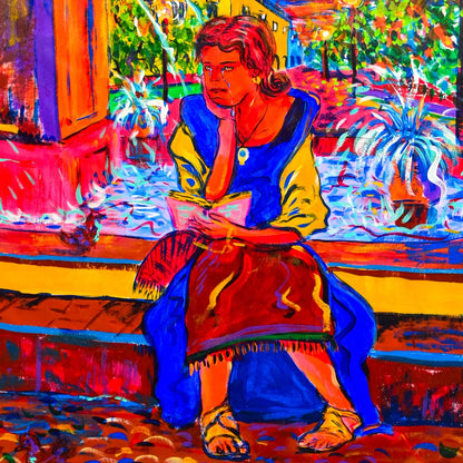 "MUJER TRISTE EN PLAZA DE ARMAS"