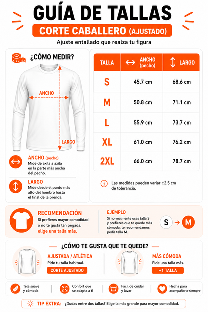 Playera Deportiva Cuello Redondo Manga Larga Caballero (Blanco)
