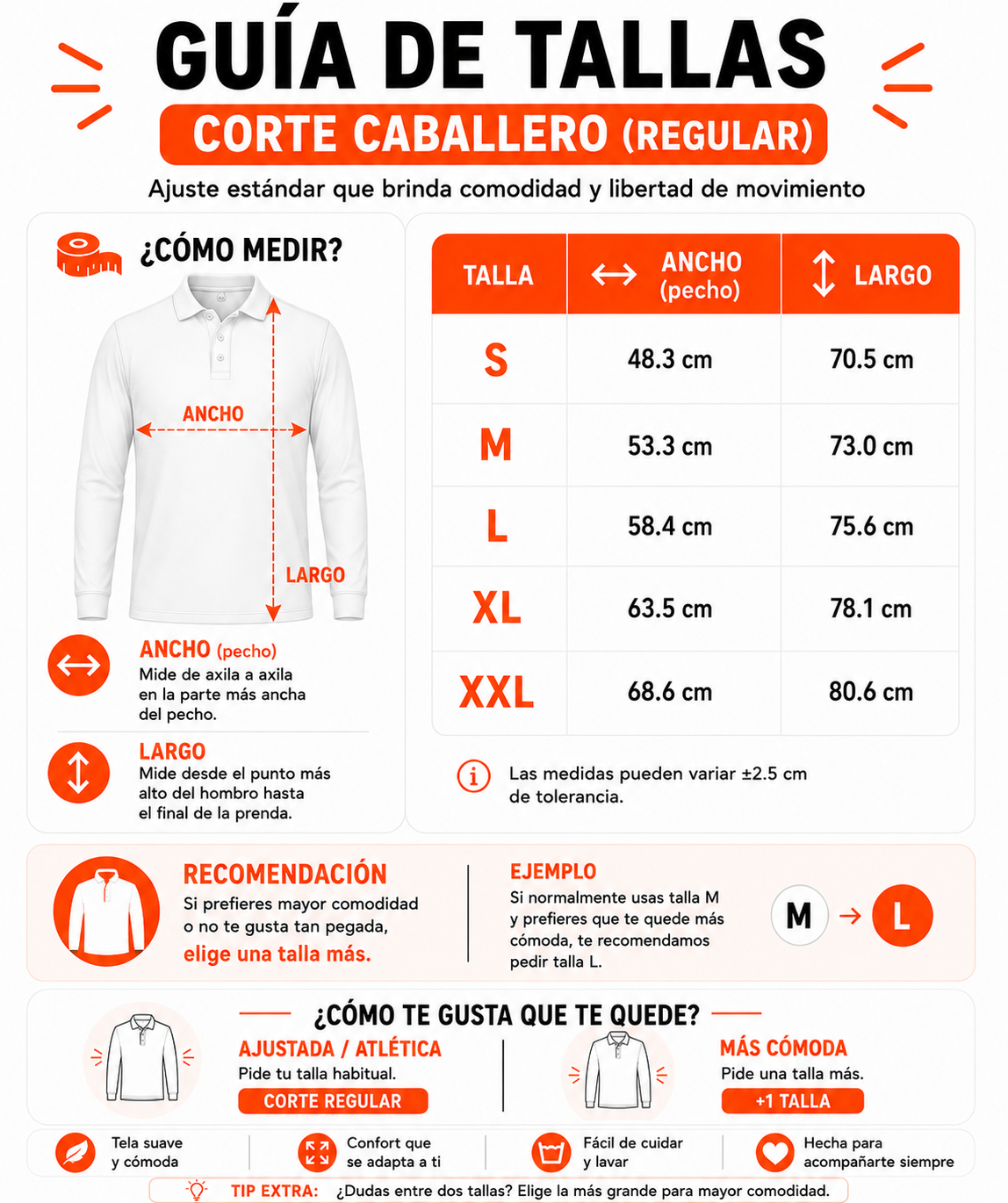 Playera Deportiva Tipo Polo Manga Larga Caballero (Negro)