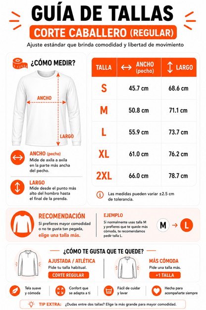 Playera Deportiva Cuello Redondo Manga Larga Caballero (Blanco)