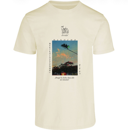 Playera Básica Unisex "¿Por qué la dicha dura solo un instante?" Colección ESPECIAL "Ebria Brevedad" (Beige)