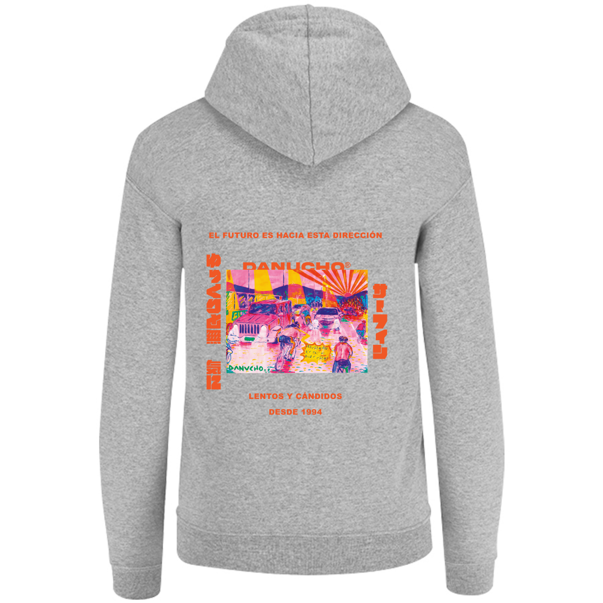 Sudadera con Capucha y Cangurera Unisex Colaboración Danucho® (Gris)