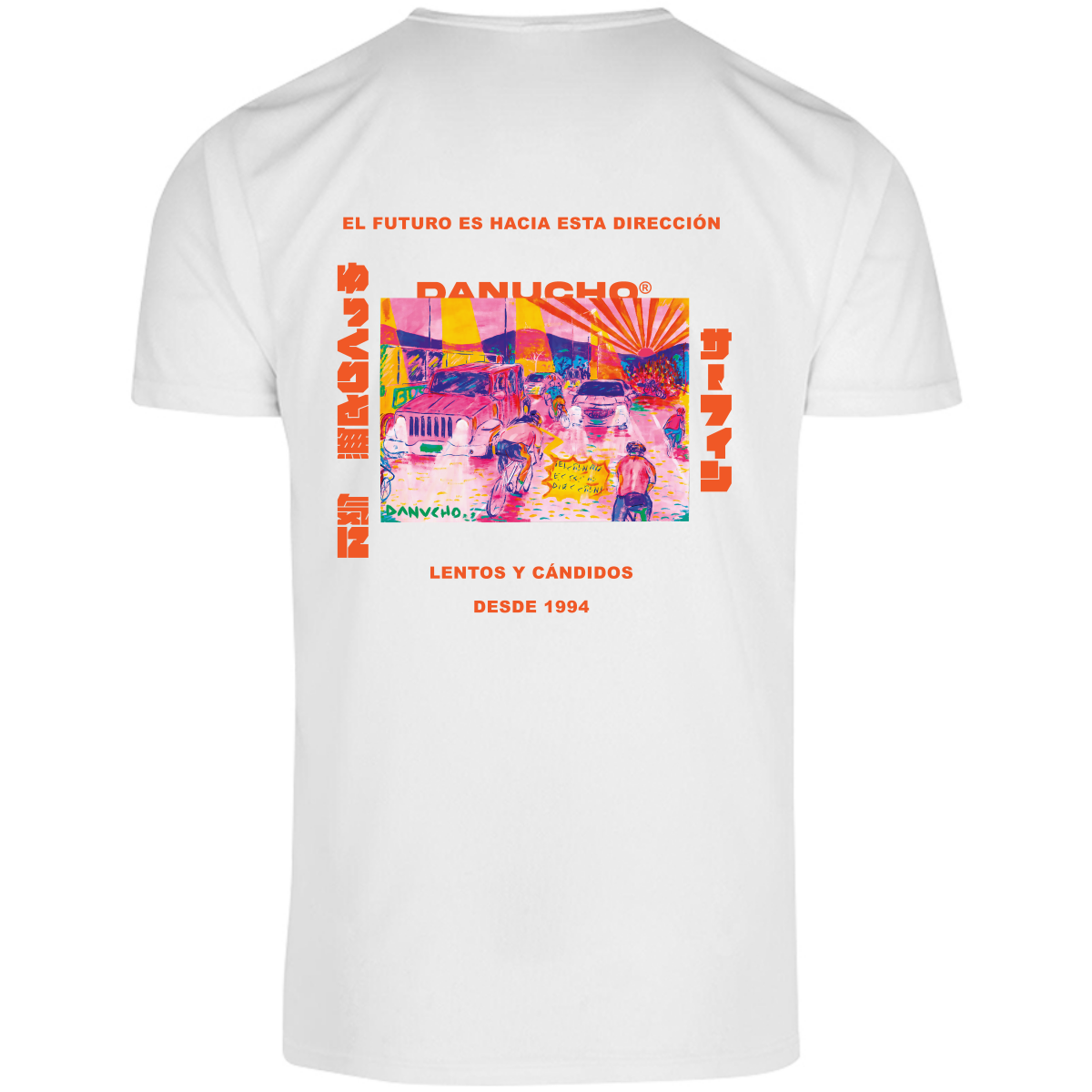 Playera Deportiva Colaboración Danucho® Cuello Redondo Caballero (Blanco)