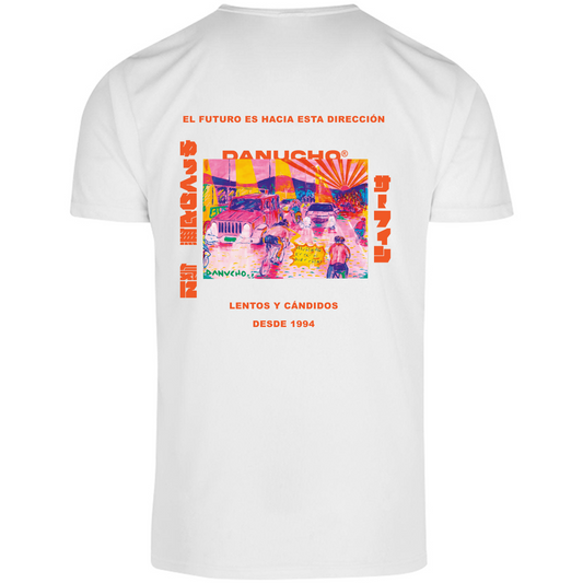 Playera Deportiva Colaboración Danucho® Cuello Redondo Caballero (Blanco)