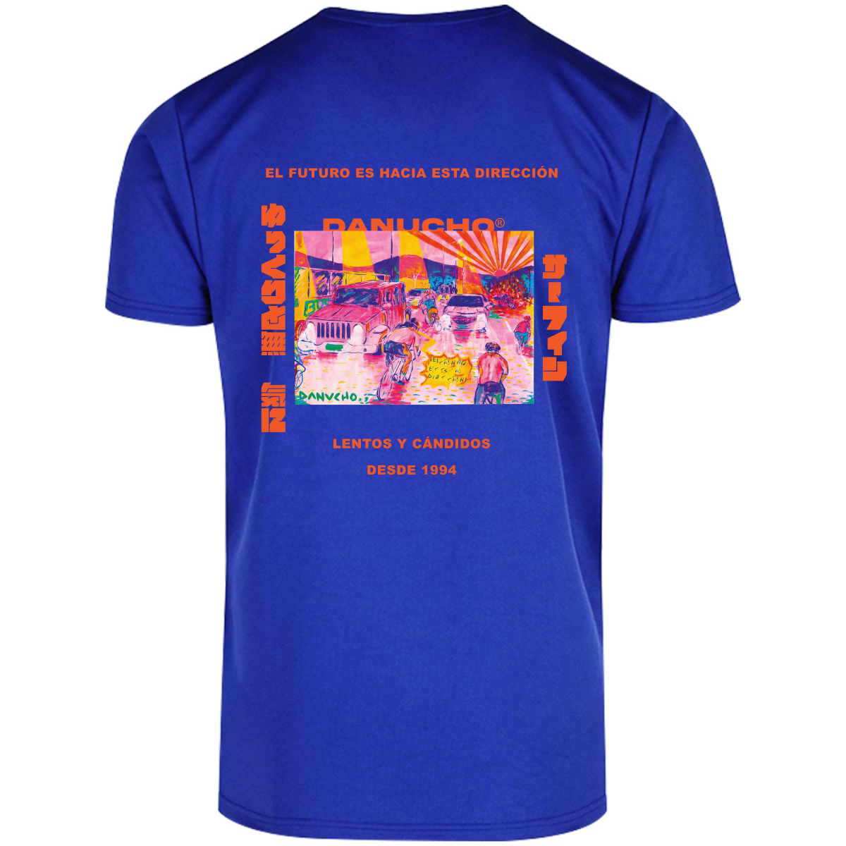 Playera Deportiva Colaboración Danucho® Cuello Redondo Caballero (Royal)