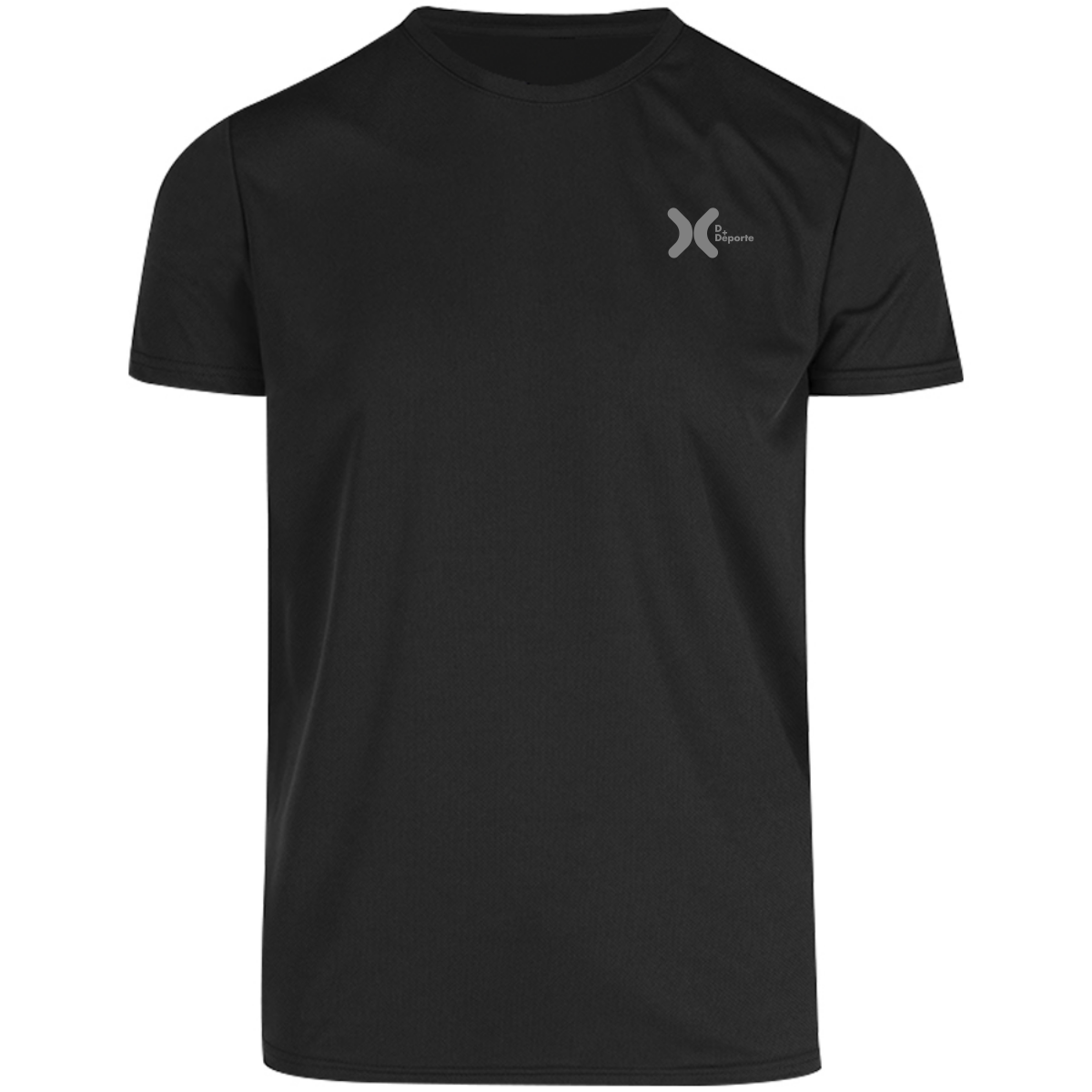 Playera Básica Deportiva Cuello Redondo Caballero (Negro)