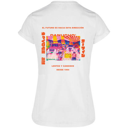 Playera Deportiva Colaboración Danucho® Cuello Redondo Dama (Blanco)