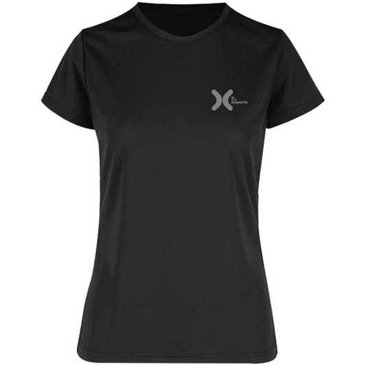 Playera Básica Deportiva Cuello Redondo Dama (Negro)