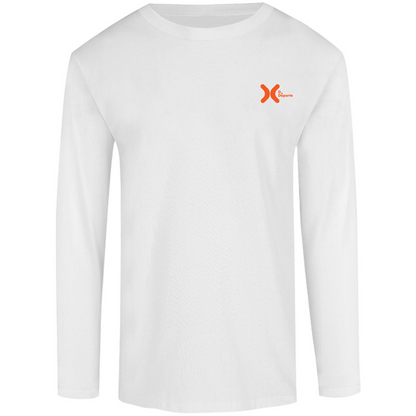 Playera Deportiva Cuello Redondo Manga Larga Caballero (Blanco)