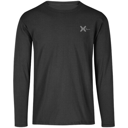 Playera Deportiva Cuello Redondo Manga Larga Caballero (Negro)