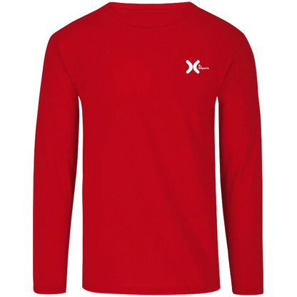 Playera Deportiva Cuello Redondo Manga Larga Caballero (Rojo)