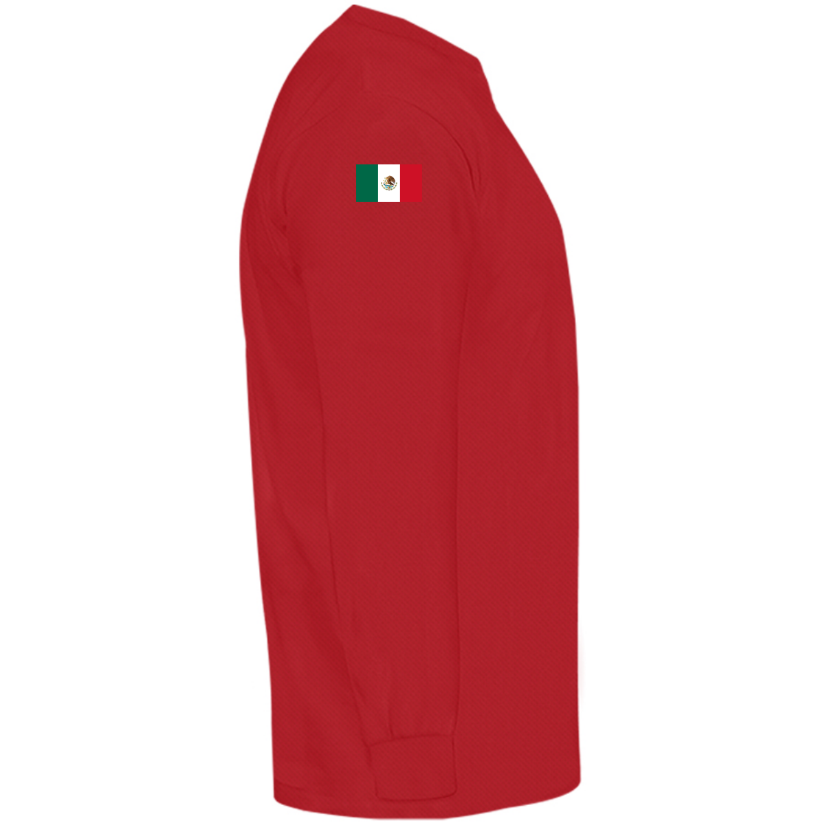Playera Deportiva Cuello Redondo Manga Larga Caballero (Rojo)