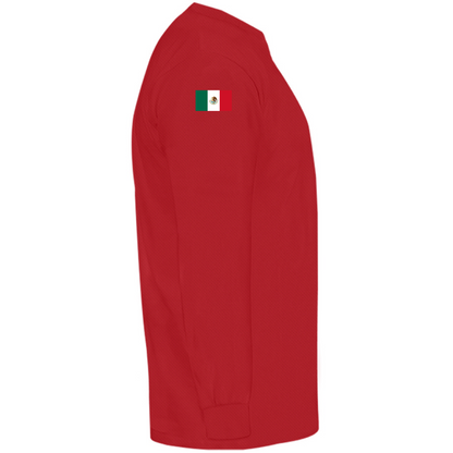 Playera Deportiva Cuello Redondo Manga Larga Caballero (Rojo)