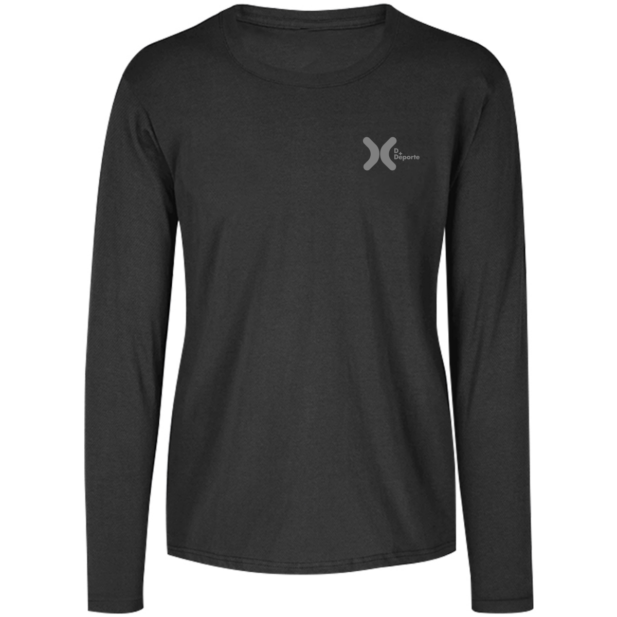 Playera Deportiva Cuello Redondo Manga Larga Dama (Negro)