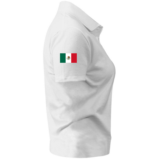 Playera Deportiva Tipo Polo Manga Corta Dama (Blanco)