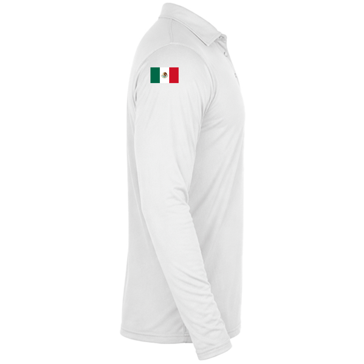 Playera Deportiva Tipo Polo Manga Larga Caballero (Blanco)